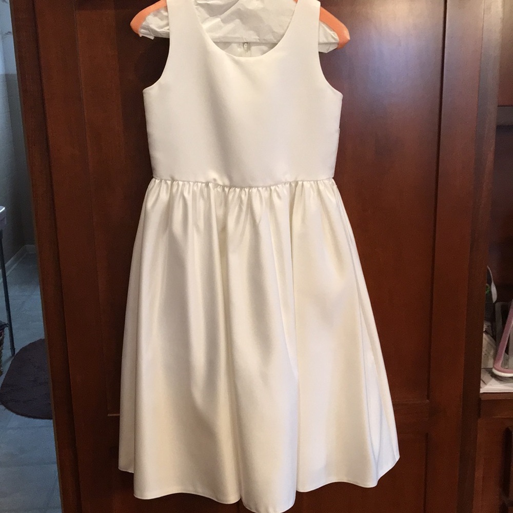 Pretty little girls dress in cream with 2 sashes